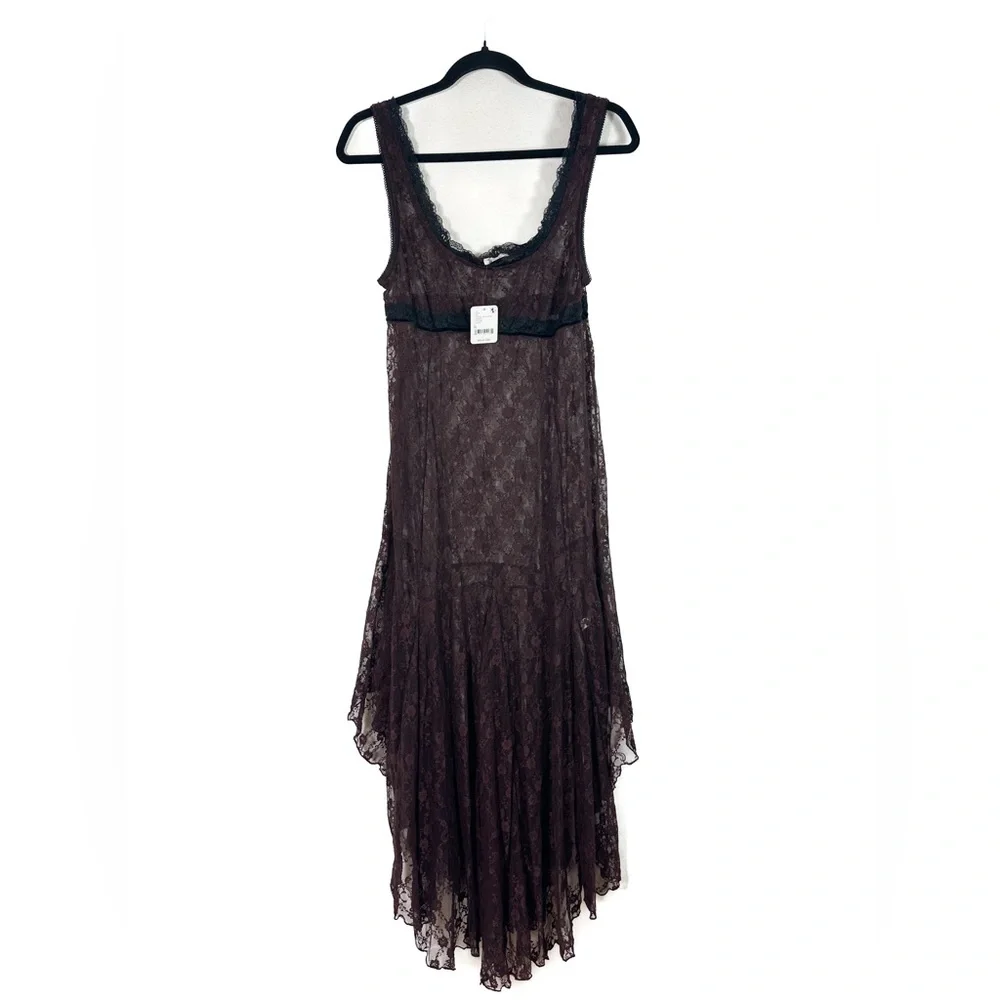 Free People Just Looking Midi Slip in Chicory Coffee Combo size Medium NWT - Picture 5 of 9